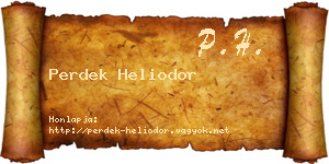 Perdek Heliodor névjegykártya
